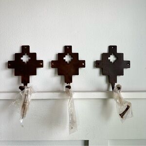 Cross Southwestern Wall Hook Key Rack Towel Coat Hanger Metal Rustic Tribe Decor